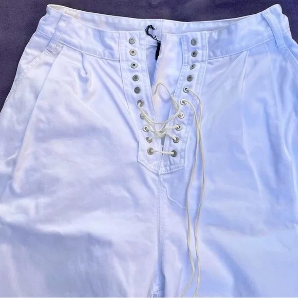 Unravel project Ben taverniti lace up wide leg pants in white - Picture 3 of 4